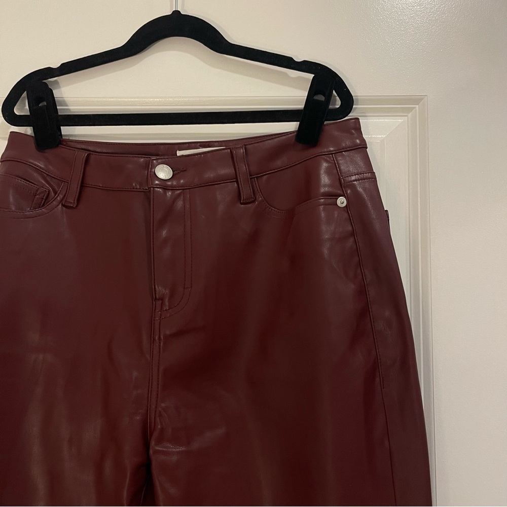 SIZE 4 | Burgundy Leather Jeans Skinny - Picture 2 of 2